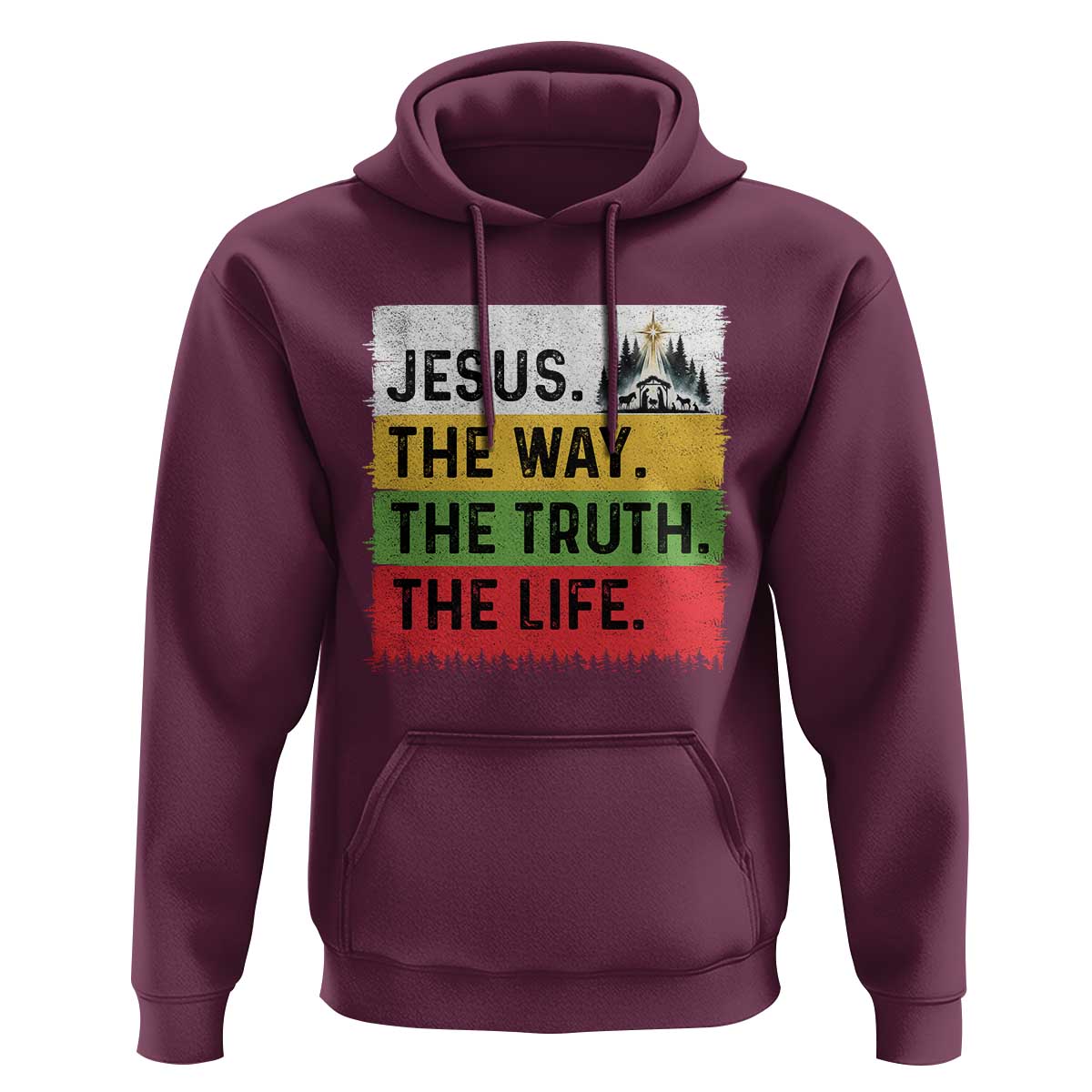 Jesus Christian Hoodie The Way The Truth The Life Nativity Scene - Wonder Print Shop