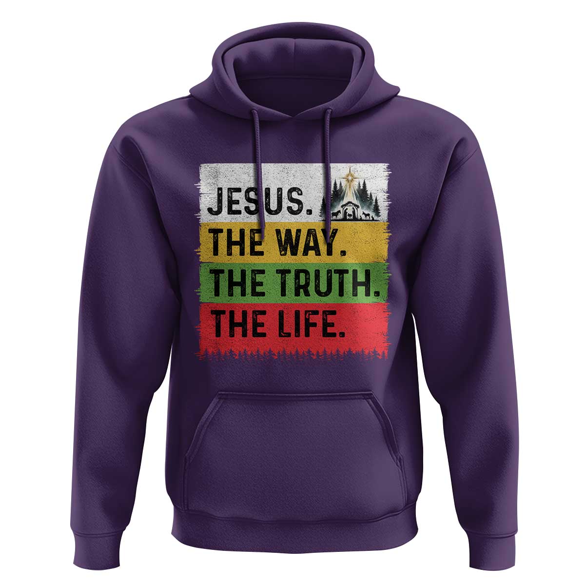 Jesus Christian Hoodie The Way The Truth The Life Nativity Scene - Wonder Print Shop