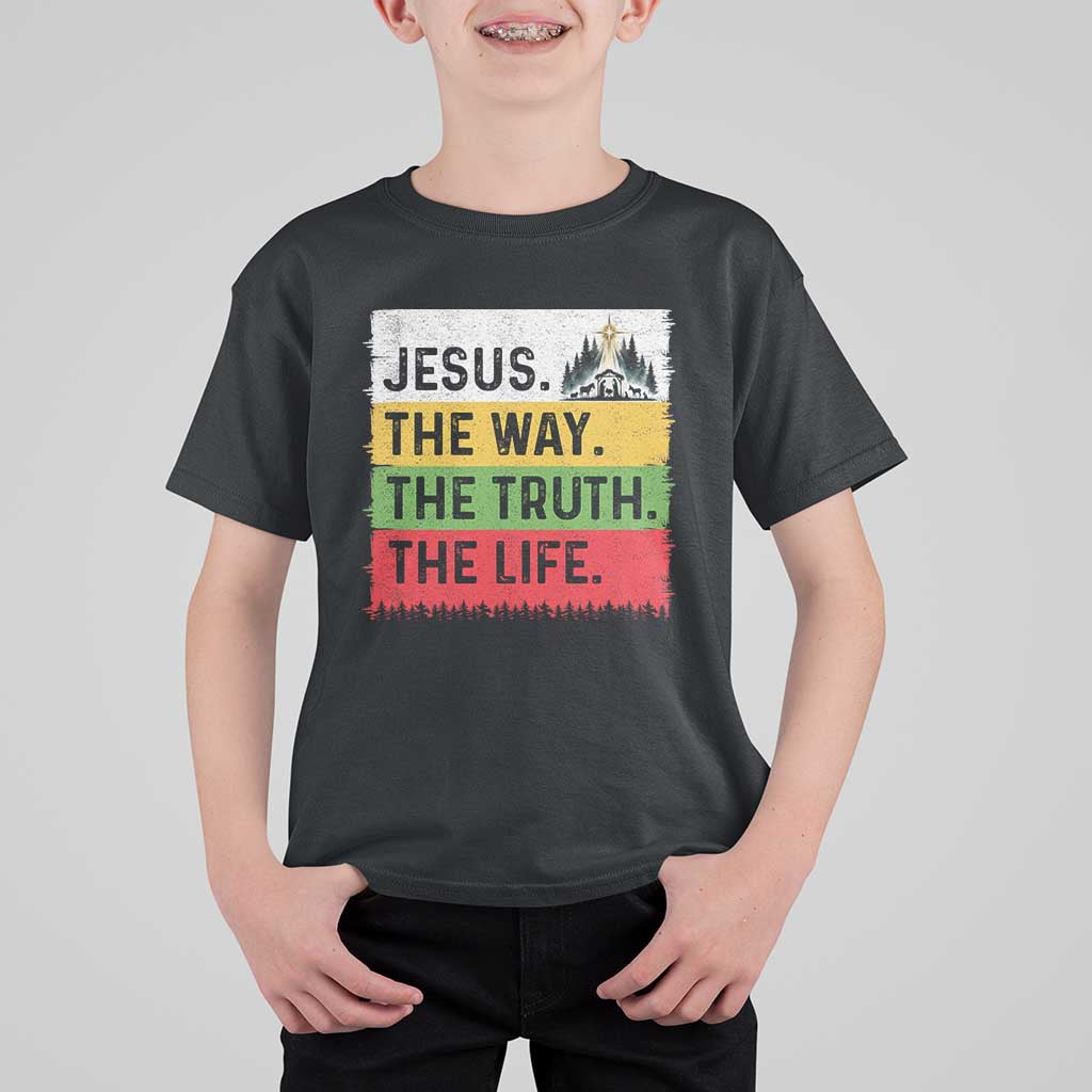 Jesus Christian T Shirt For Kid The Way The Truth The Life Nativity Scene - Wonder Print Shop