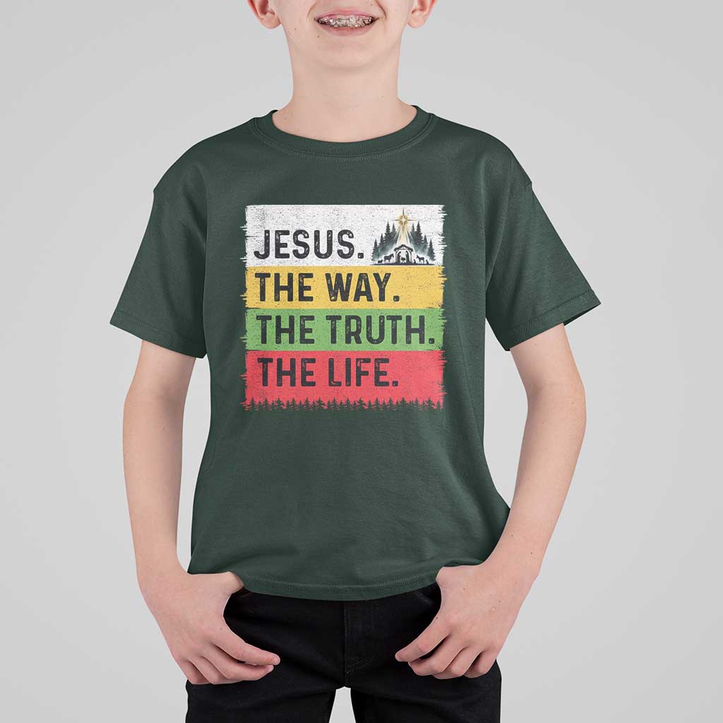 Jesus Christian T Shirt For Kid The Way The Truth The Life Nativity Scene - Wonder Print Shop