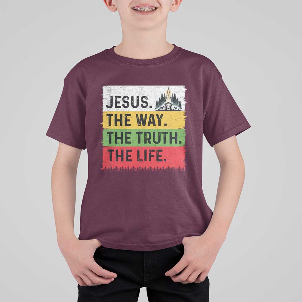 Jesus Christian T Shirt For Kid The Way The Truth The Life Nativity Scene - Wonder Print Shop