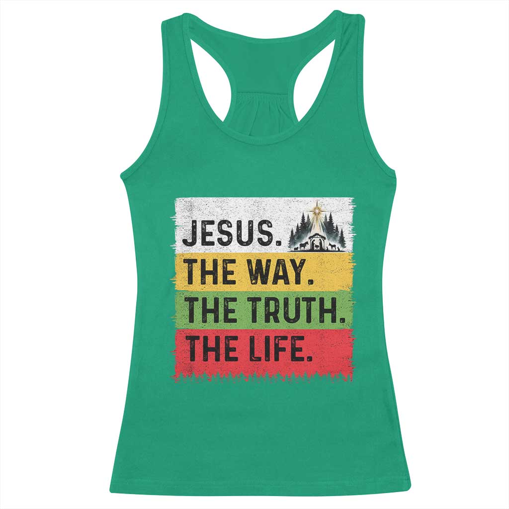 Jesus Christian Racerback Tank Top The Way The Truth The Life Nativity Scene - Wonder Print Shop