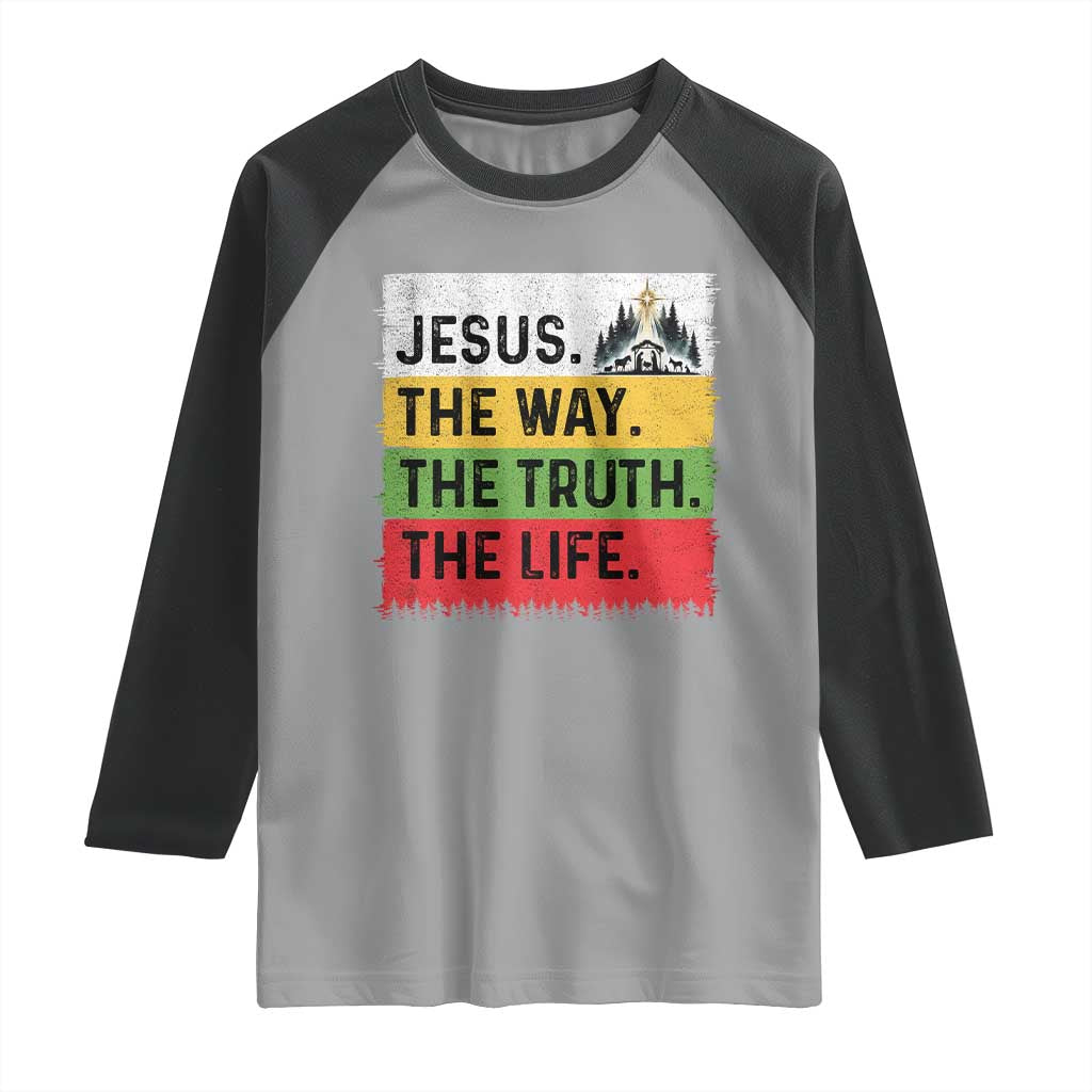 Jesus Christian Raglan Shirt The Way The Truth The Life Nativity Scene - Wonder Print Shop