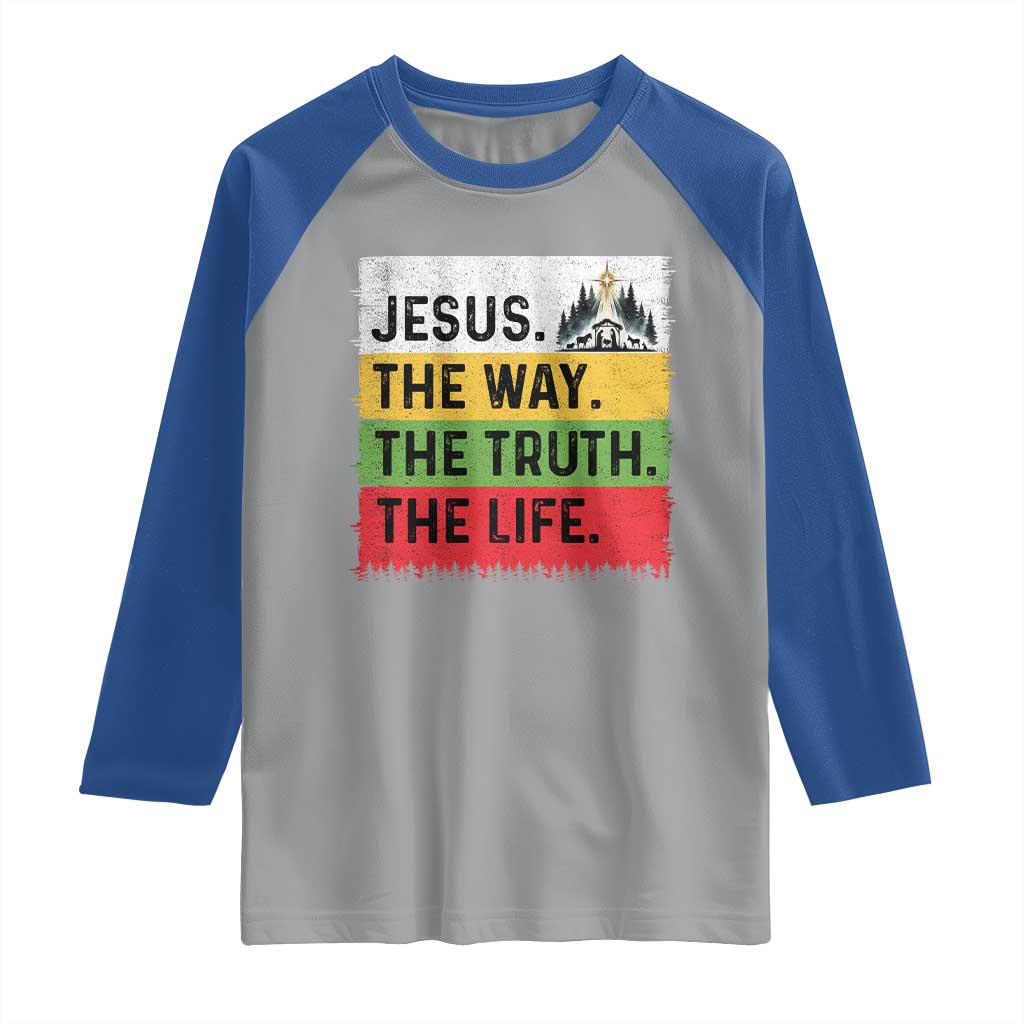 Jesus Christian Raglan Shirt The Way The Truth The Life Nativity Scene - Wonder Print Shop