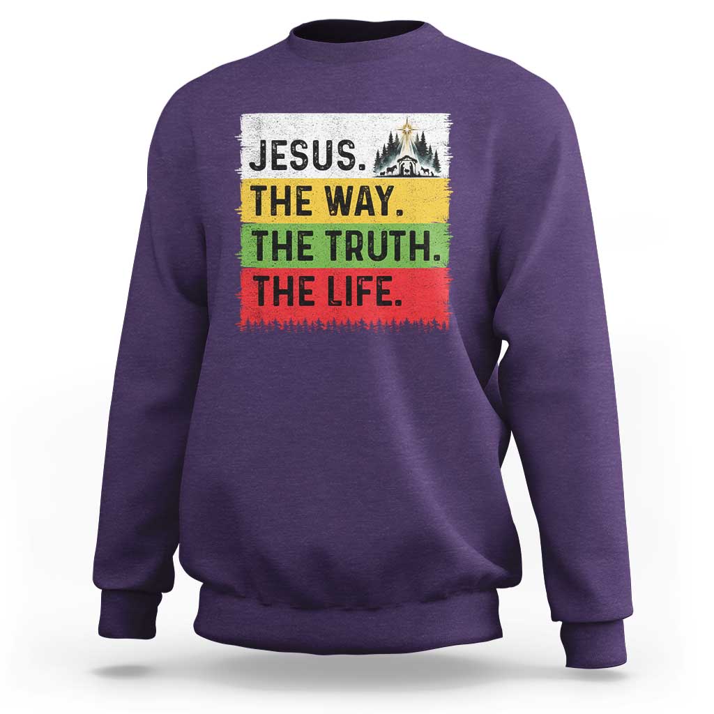 Jesus Christian Sweatshirt The Way The Truth The Life Nativity Scene - Wonder Print Shop