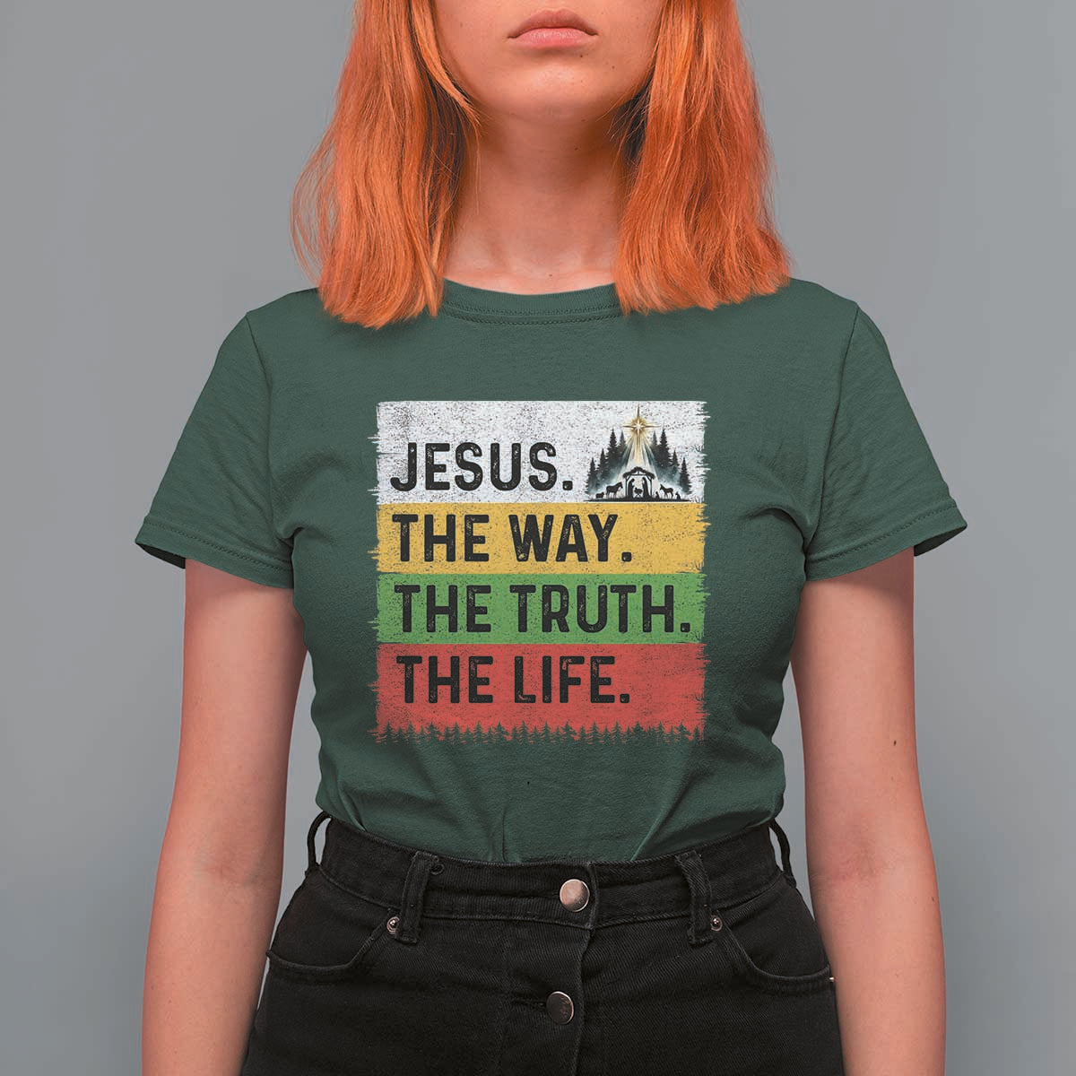 Jesus Christian T Shirt For Women The Way The Truth The Life Nativity Scene - Wonder Print Shop