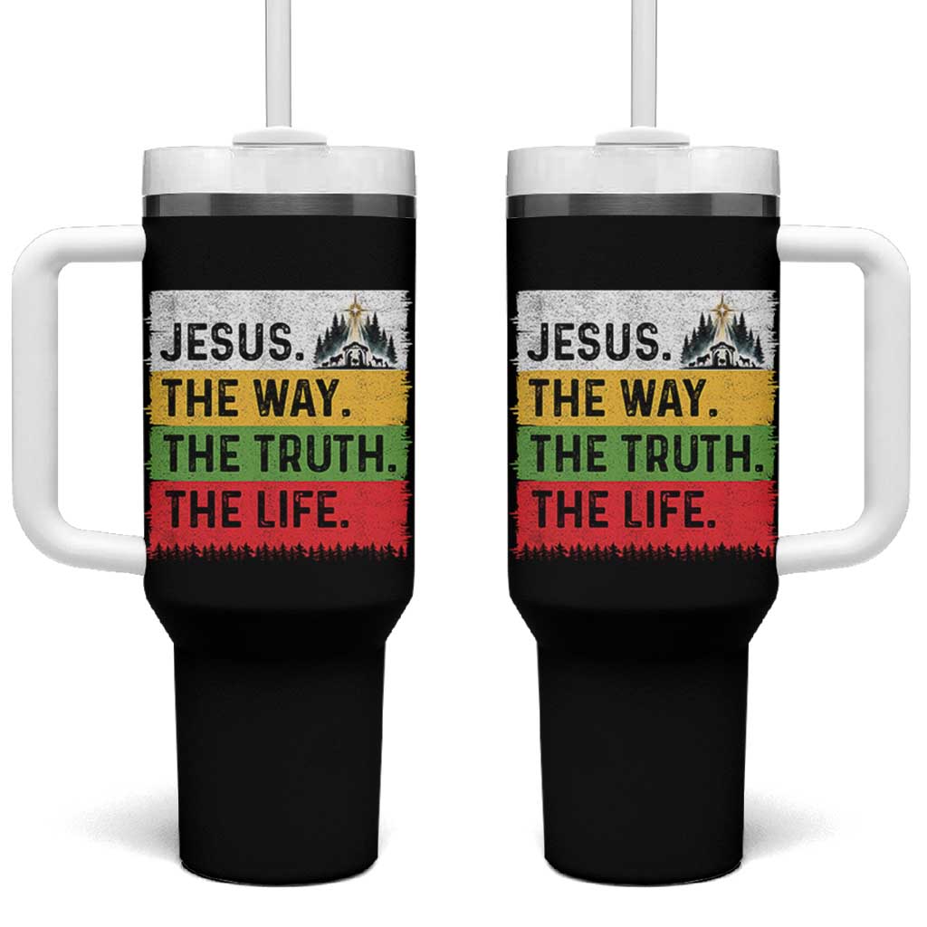Jesus Christian Tumbler With Handle The Way The Truth The Life Nativity Scene - Wonder Print Shop