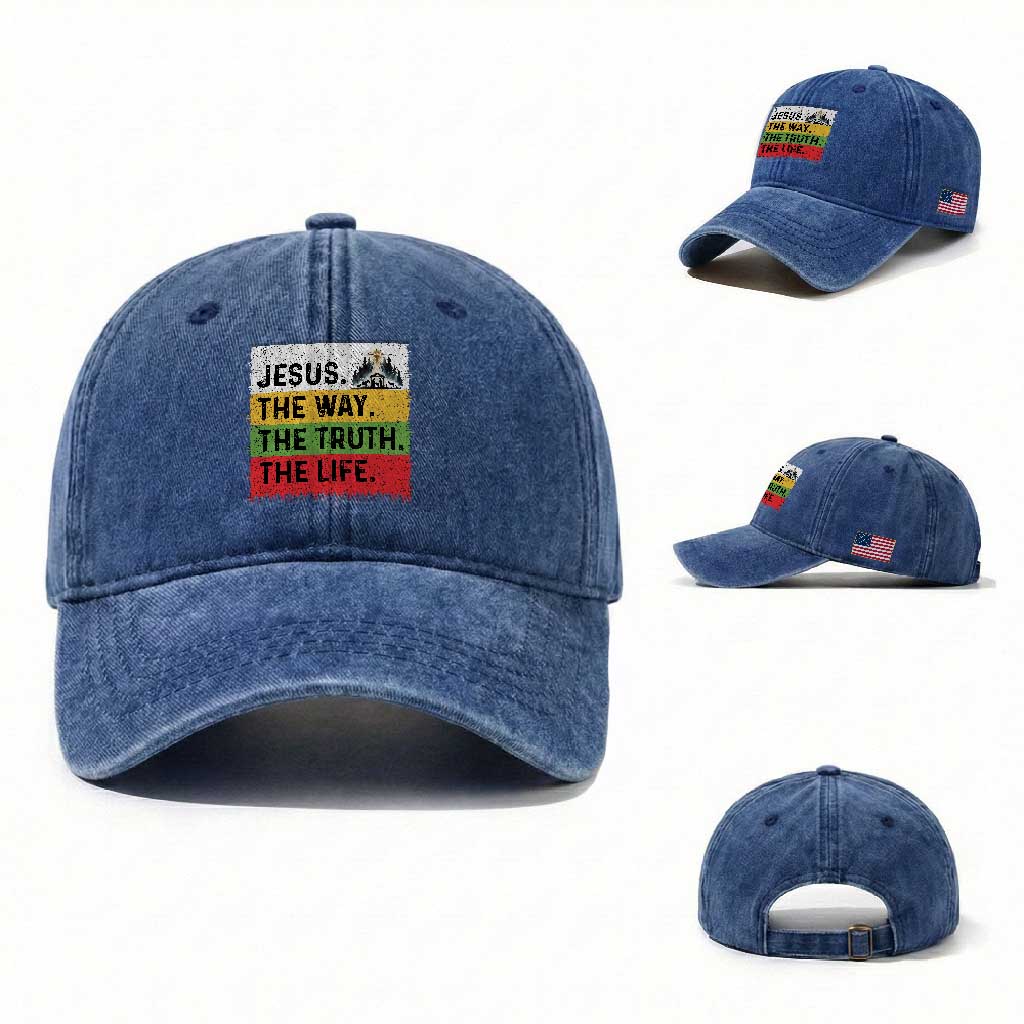 Jesus Christian Washed Cotton Baseball Cap The Way The Truth The Life Nativity Scene