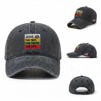 Jesus Christian Washed Cotton Baseball Cap The Way The Truth The Life Nativity Scene