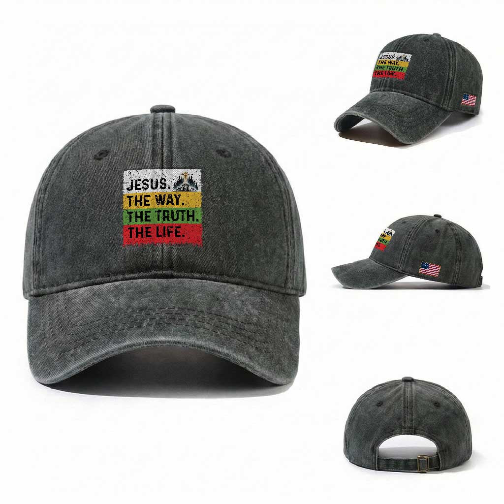 Jesus Christian Washed Cotton Baseball Cap The Way The Truth The Life Nativity Scene