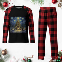 Nativity Scene Plaid Pajama Set Christmas Starry Night Christian Jesus Baby Jesus Holiday - Wonder Print Shop