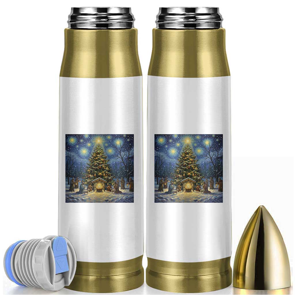 Nativity Scene Bullet Tumbler Christmas Starry Night Christian Jesus Baby Jesus Holiday - Wonder Print Shop