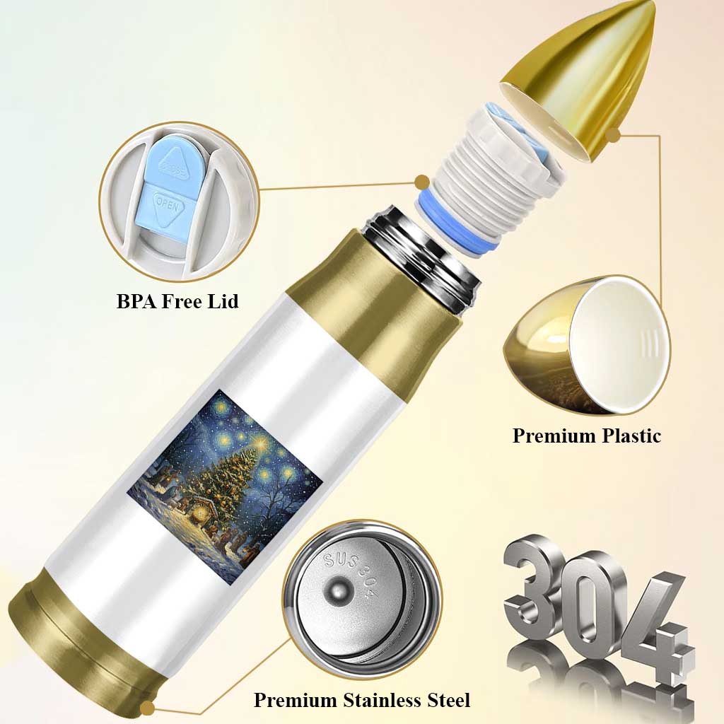 Nativity Scene Bullet Tumbler Christmas Starry Night Christian Jesus Baby Jesus Holiday - Wonder Print Shop