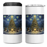 Nativity Scene 4 in 1 Can Cooler Tumbler Christmas Starry Night Christian Jesus Baby Jesus Holiday - Wonder Print Shop