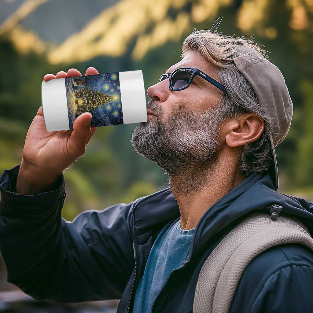 Nativity Scene 4 in 1 Can Cooler Tumbler Christmas Starry Night Christian Jesus Baby Jesus Holiday - Wonder Print Shop