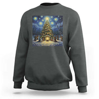Nativity Scene Sweatshirt Christmas Starry Night Christian Jesus Baby Jesus Holiday - Wonder Print Shop
