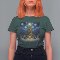 Nativity Scene T Shirt For Women Christmas Starry Night Christian Jesus Baby Jesus Holiday - Wonder Print Shop