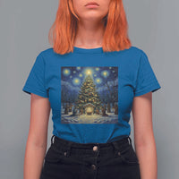 Nativity Scene T Shirt For Women Christmas Starry Night Christian Jesus Baby Jesus Holiday - Wonder Print Shop