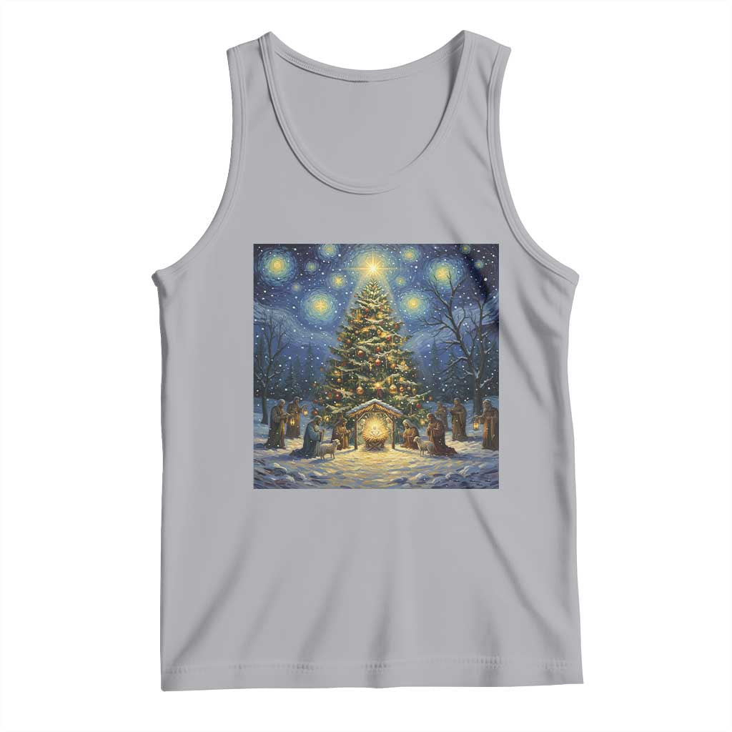 Nativity Scene Tank Top Christmas Starry Night Christian Jesus Baby Jesus Holiday - Wonder Print Shop