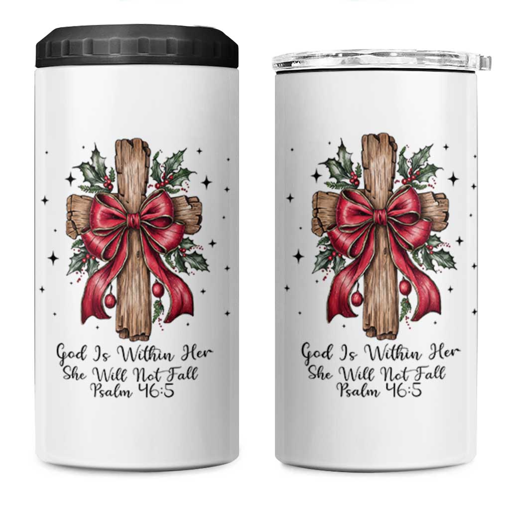 Jesus Christian 4 in 1 Can Cooler Tumbler Cross Bible Verse Inspirational Christmas - Wonder Print Shop