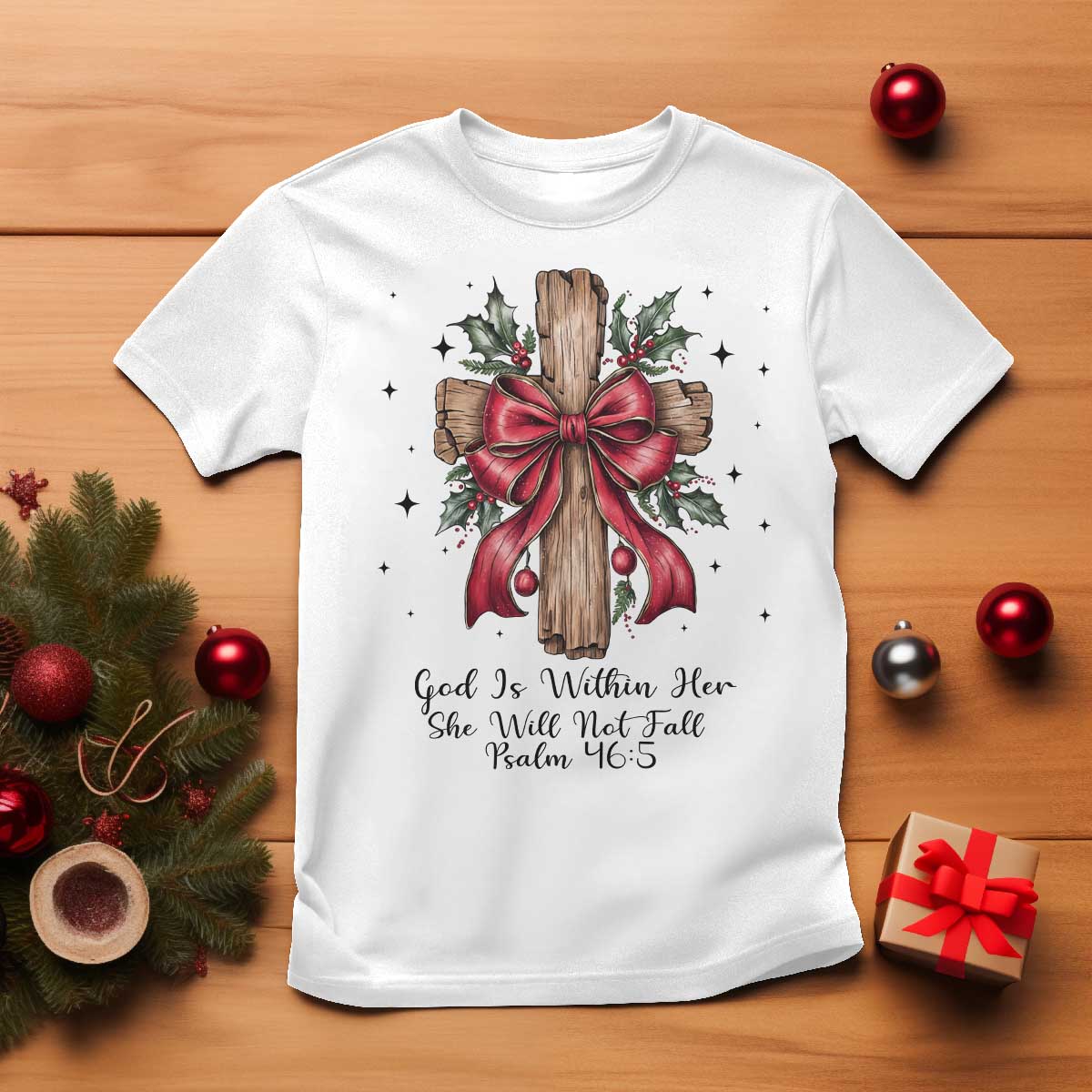 Jesus Christian T Shirt Cross Bible Verse Inspirational Christmas - Wonder Print Shop