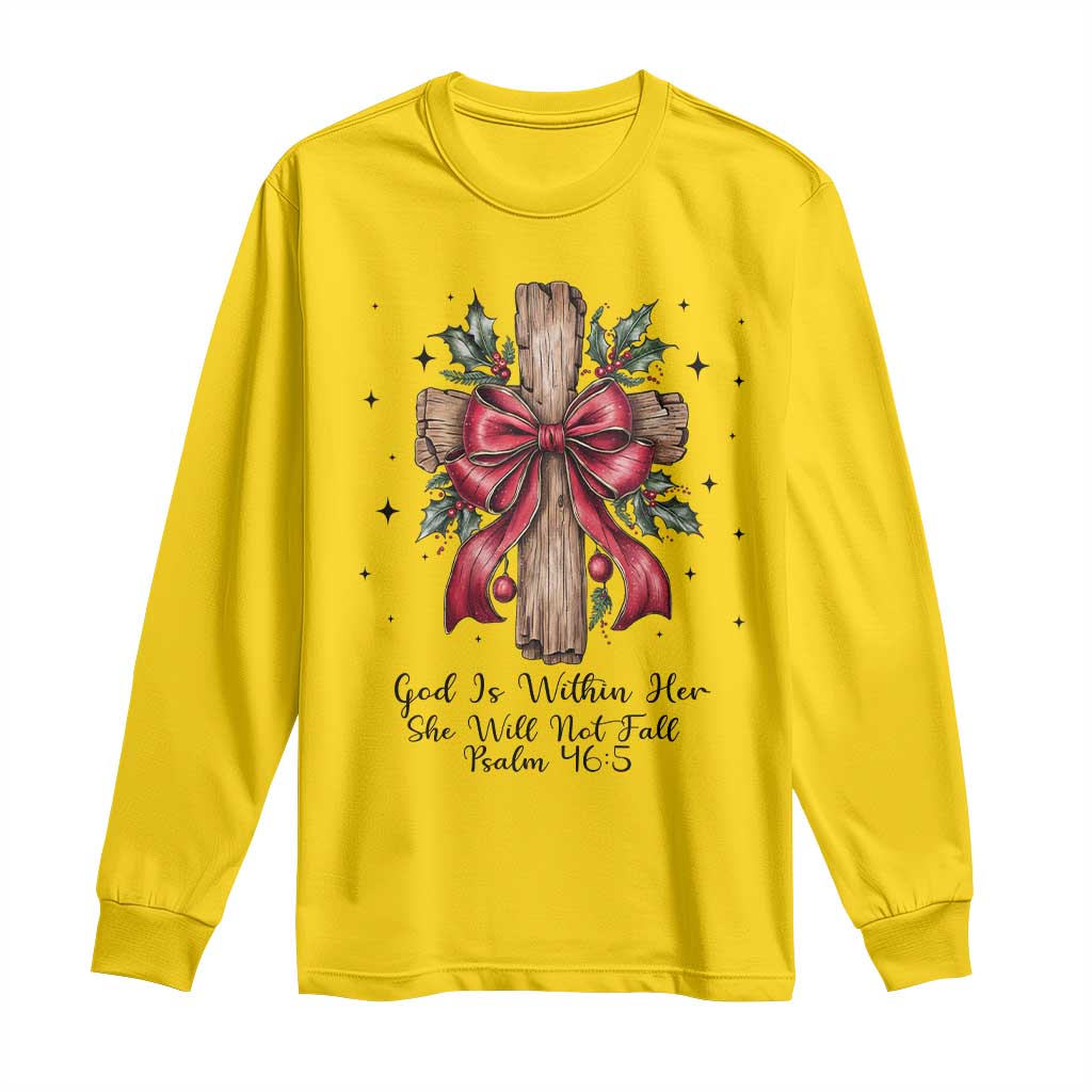 Jesus Christian Long Sleeve Shirt Cross Bible Verse Inspirational Christmas - Wonder Print Shop