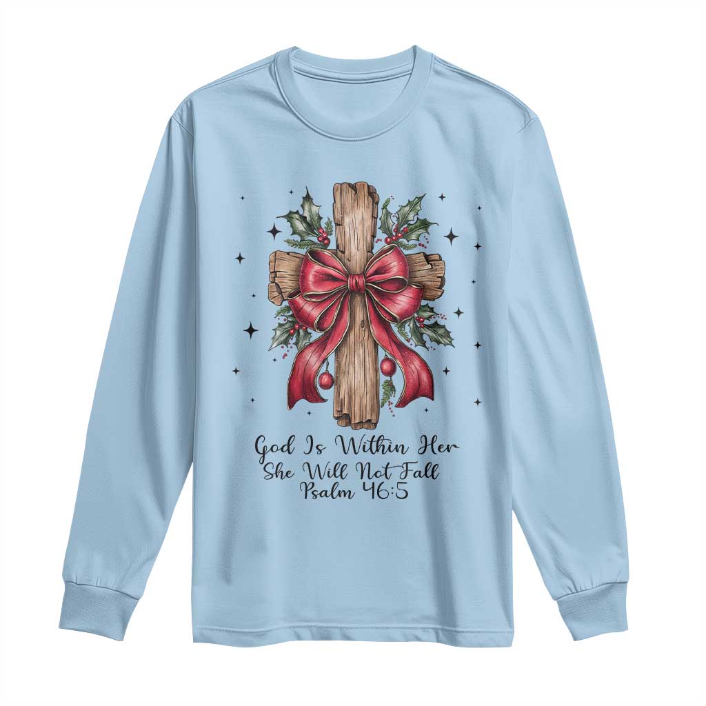Jesus Christian Long Sleeve Shirt Cross Bible Verse Inspirational Christmas - Wonder Print Shop
