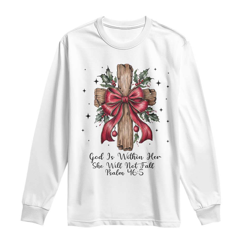 Jesus Christian Long Sleeve Shirt Cross Bible Verse Inspirational Christmas - Wonder Print Shop