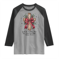Jesus Christian Raglan Shirt Cross Bible Verse Inspirational Christmas - Wonder Print Shop