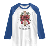 Jesus Christian Raglan Shirt Cross Bible Verse Inspirational Christmas - Wonder Print Shop