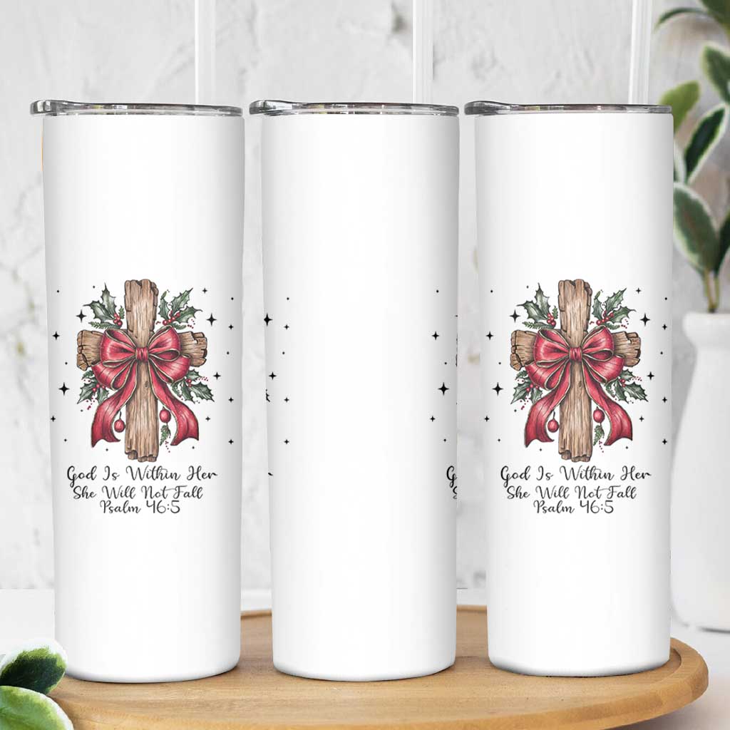 Jesus Christian Skinny Tumbler Cross Bible Verse Inspirational Christmas - Wonder Print Shop