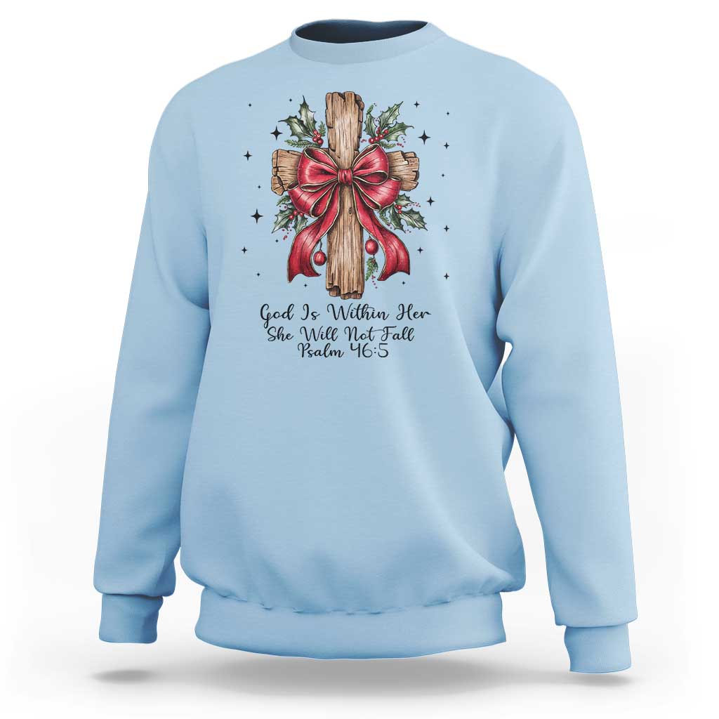 Jesus Christian Sweatshirt Cross Bible Verse Inspirational Christmas - Wonder Print Shop