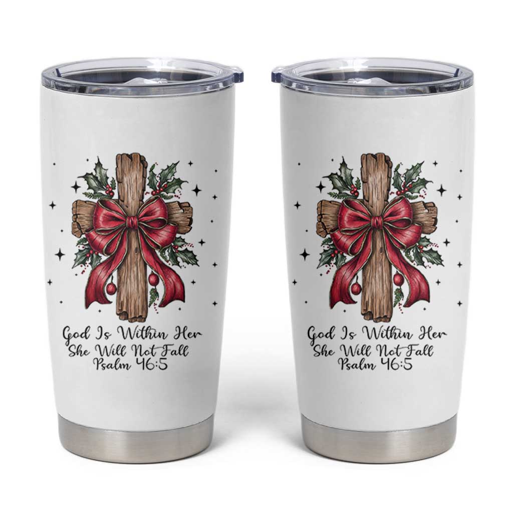 Jesus Christian Tumbler Cup Cross Bible Verse Inspirational Christmas - Wonder Print Shop