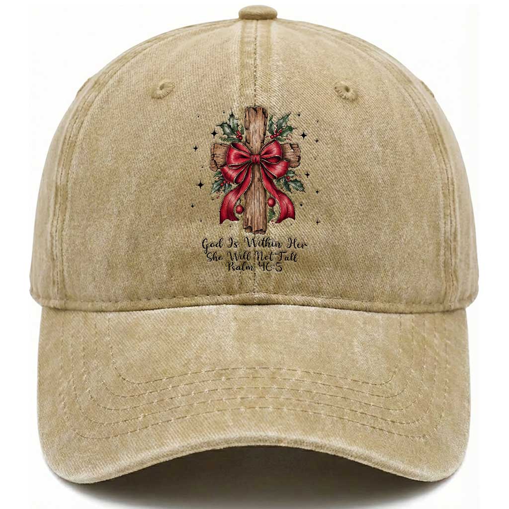 Jesus Christian Washed Cotton Baseball Cap Cross Bible Verse Inspirational Christmas