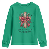 Jesus Christian Youth Sweatshirt Cross Bible Verse Inspirational Christmas - Wonder Print Shop