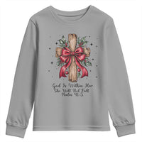 Jesus Christian Youth Sweatshirt Cross Bible Verse Inspirational Christmas - Wonder Print Shop