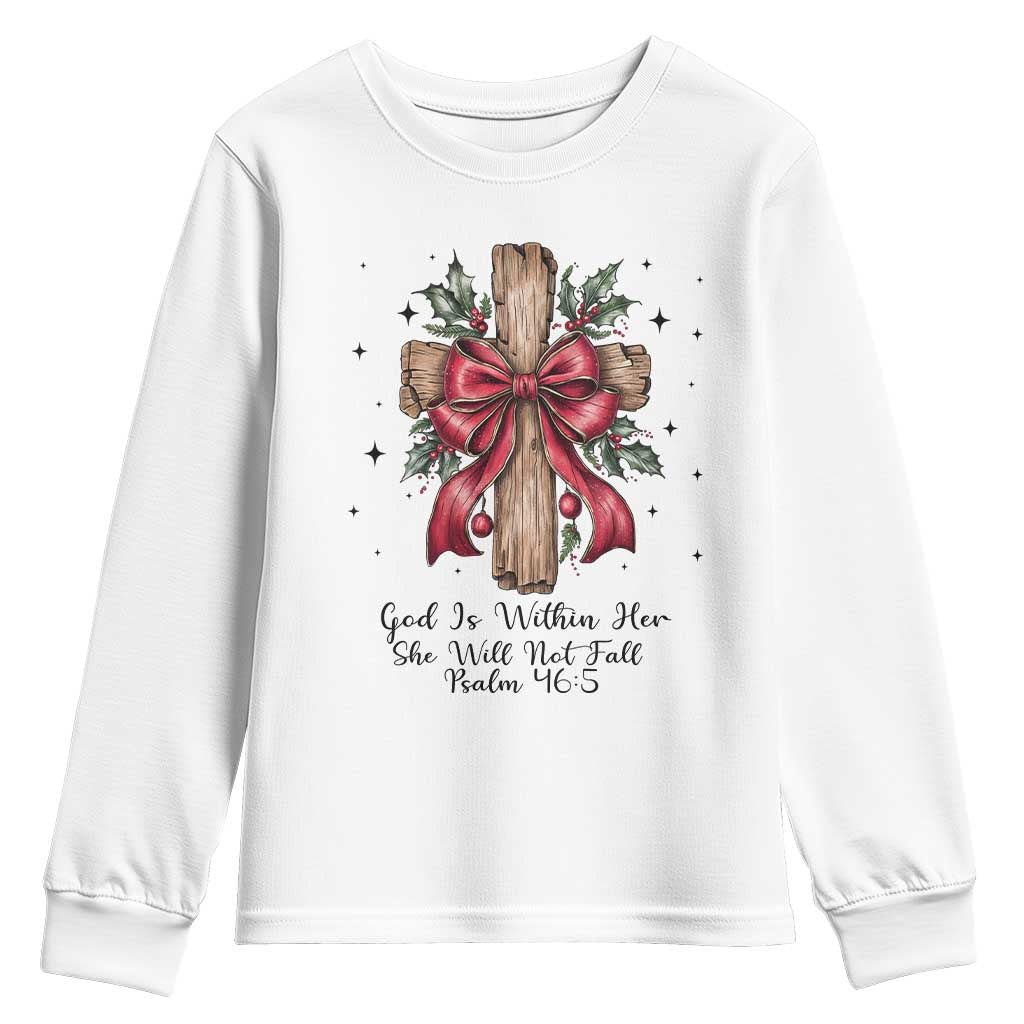 Jesus Christian Youth Sweatshirt Cross Bible Verse Inspirational Christmas - Wonder Print Shop