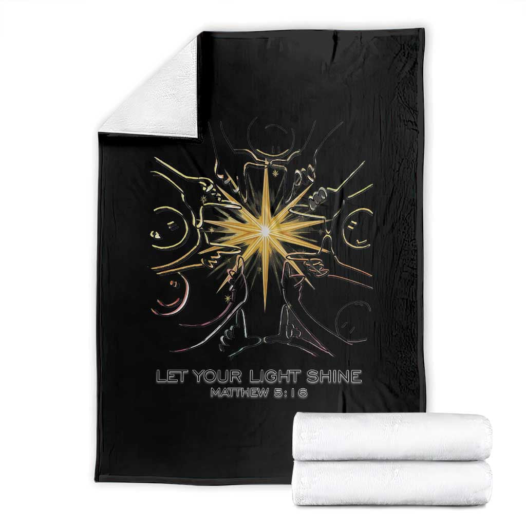 Jesus Christian Throw Blanket Let Your Light Shine Matthew 5:16 - Wonder Print Shop