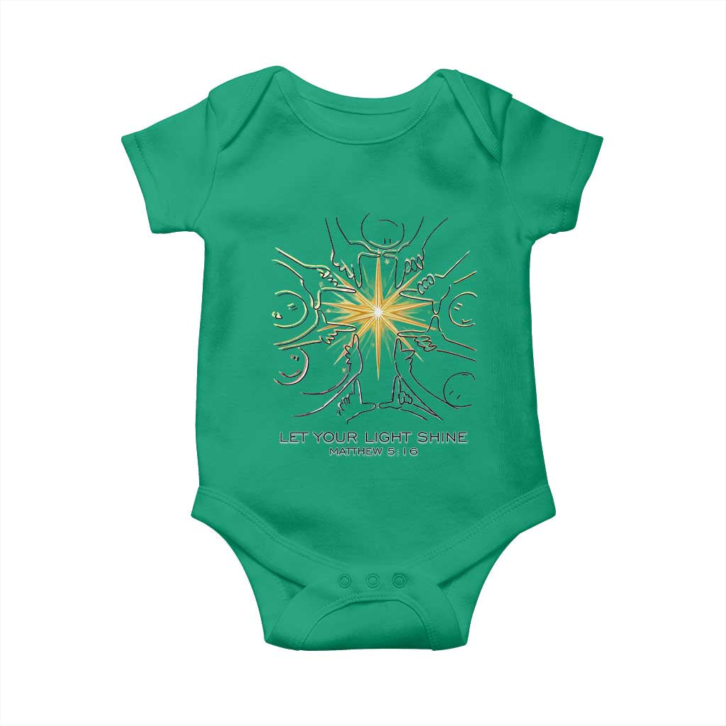 Jesus Christian Baby Onesie Let Your Light Shine Matthew 5:16 - Wonder Print Shop