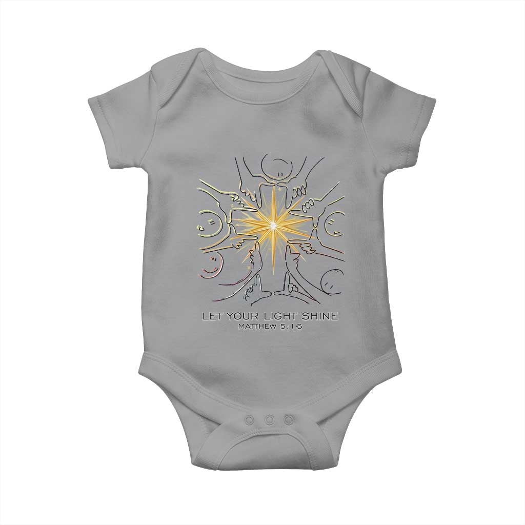 Jesus Christian Baby Onesie Let Your Light Shine Matthew 5:16 - Wonder Print Shop