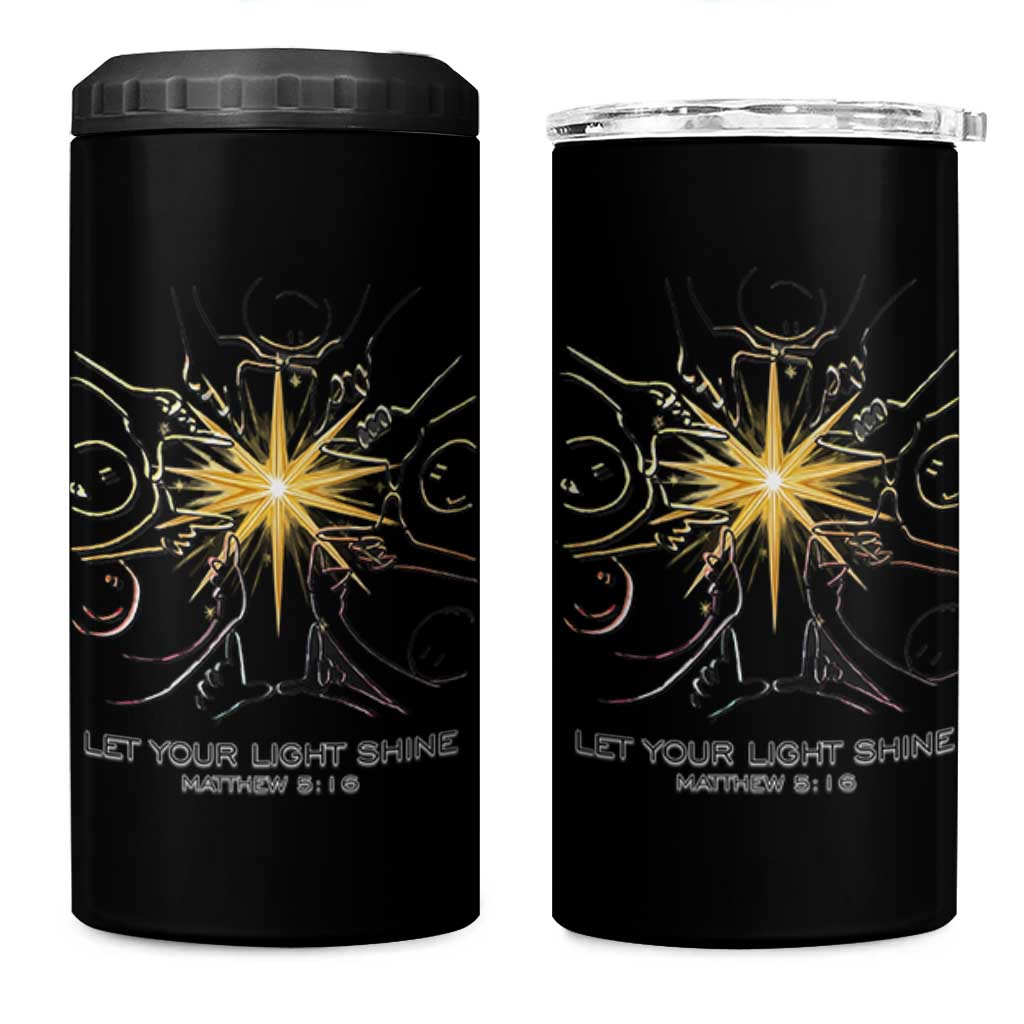 Jesus Christian 4 in 1 Can Cooler Tumbler Let Your Light Shine Matthew 5:16 - Wonder Print Shop