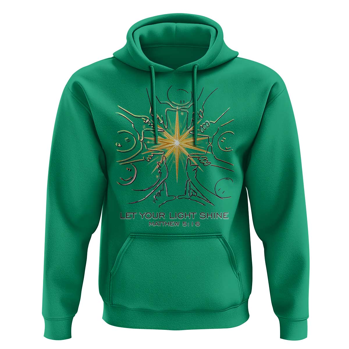 Jesus Christian Hoodie Let Your Light Shine Matthew 5:16 - Wonder Print Shop