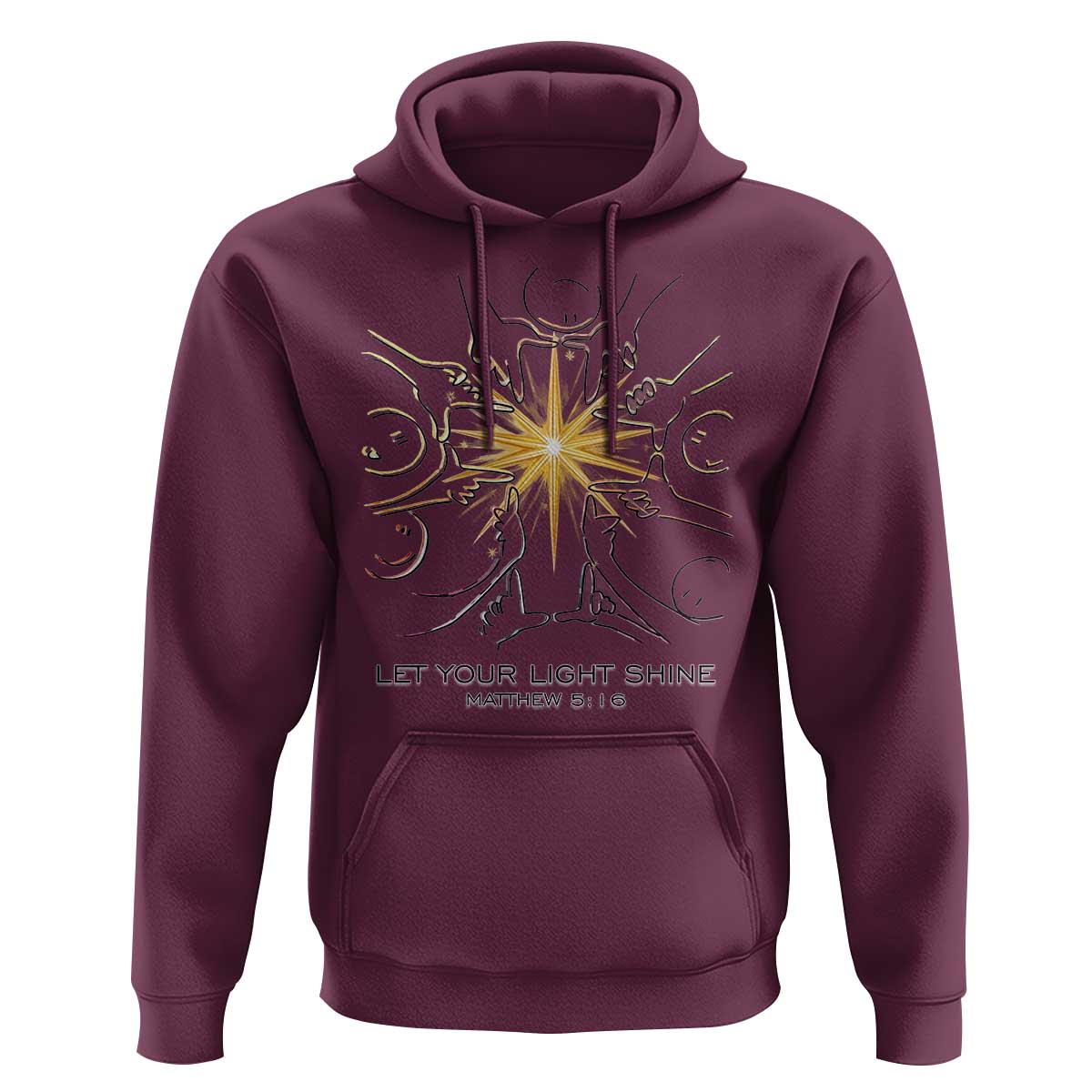 Jesus Christian Hoodie Let Your Light Shine Matthew 5:16 - Wonder Print Shop
