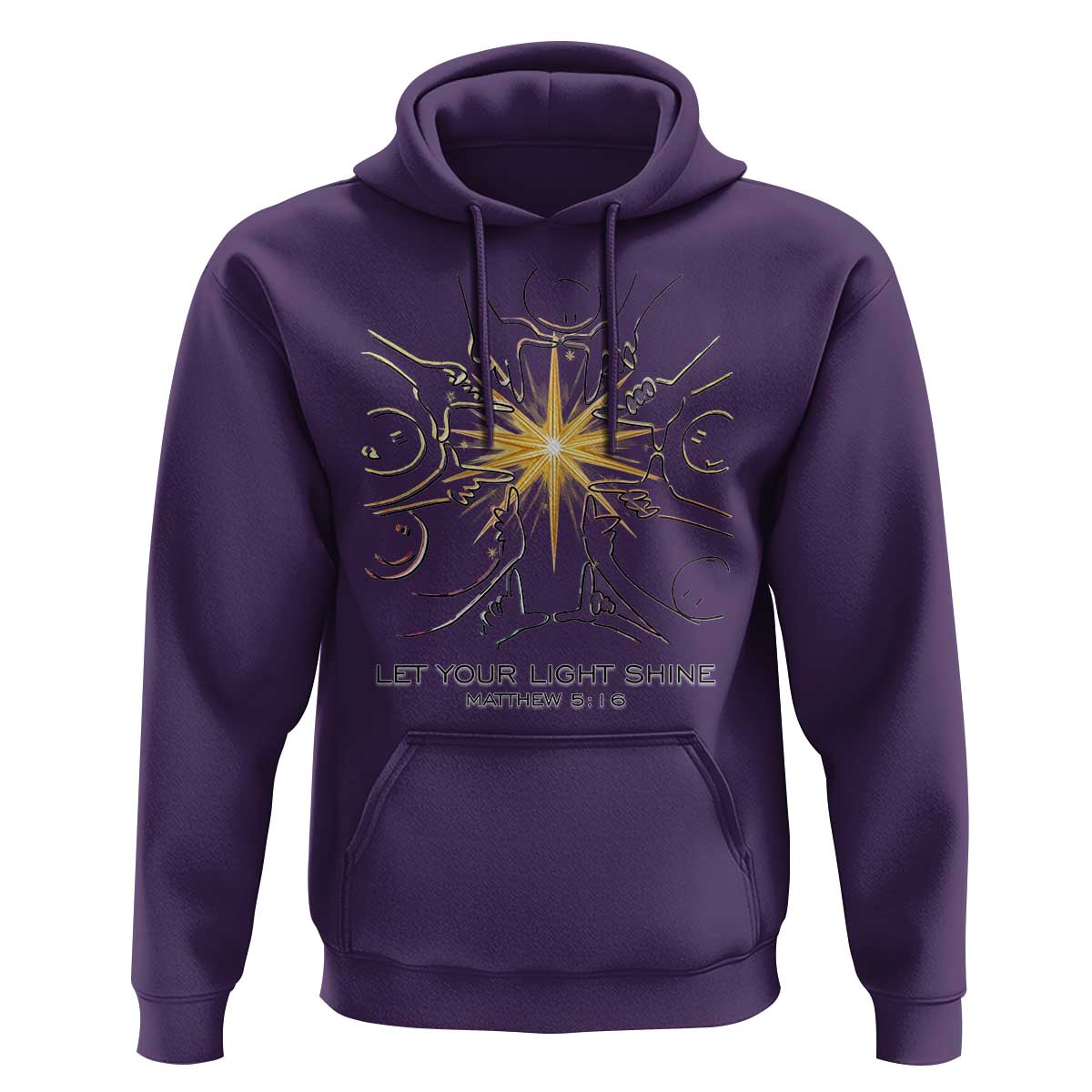 Jesus Christian Hoodie Let Your Light Shine Matthew 5:16 - Wonder Print Shop