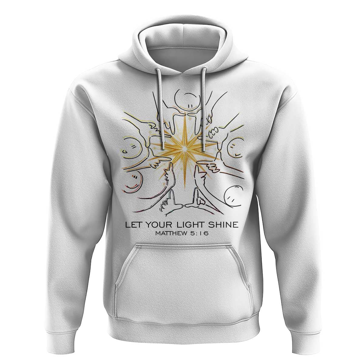 Jesus Christian Hoodie Let Your Light Shine Matthew 5:16 - Wonder Print Shop