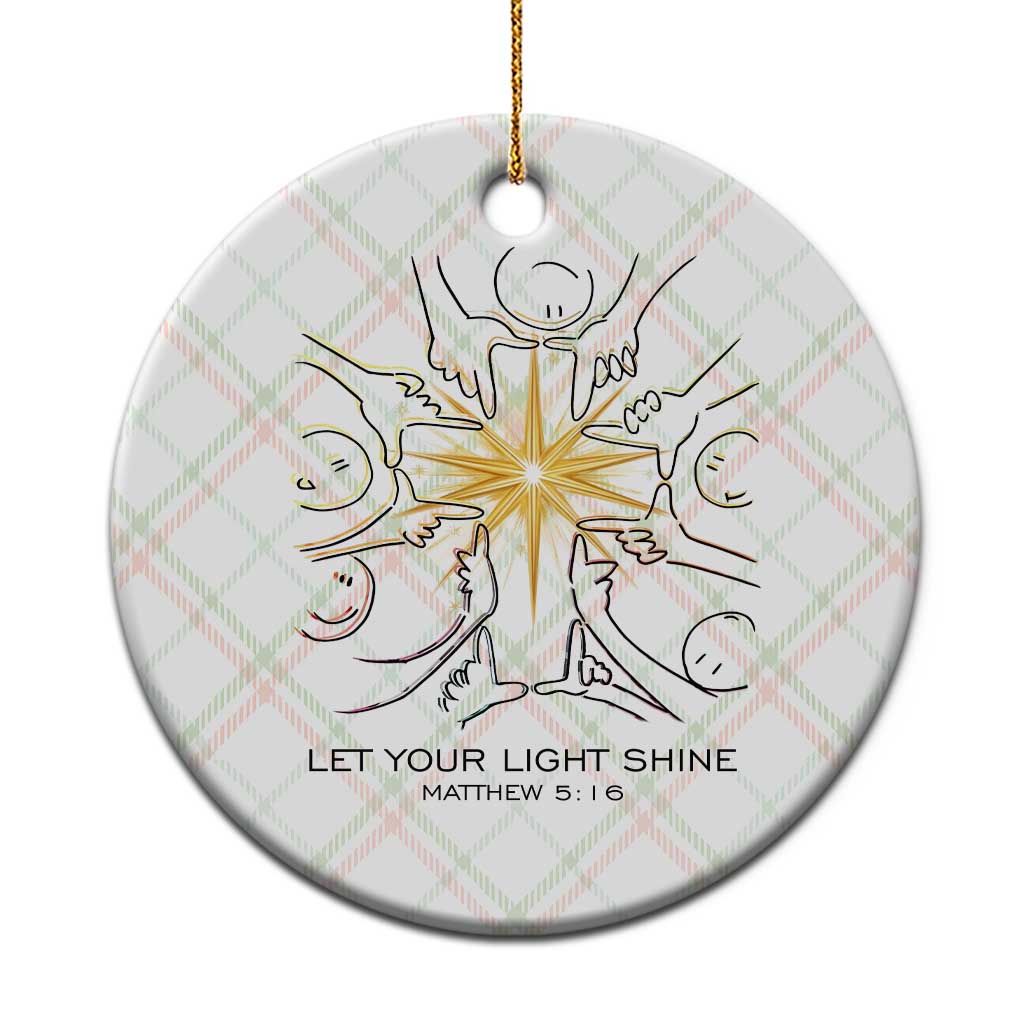 Jesus Christian Ceramic Ornament Let Your Light Shine Matthew 5:16 - Wonder Print Shop
