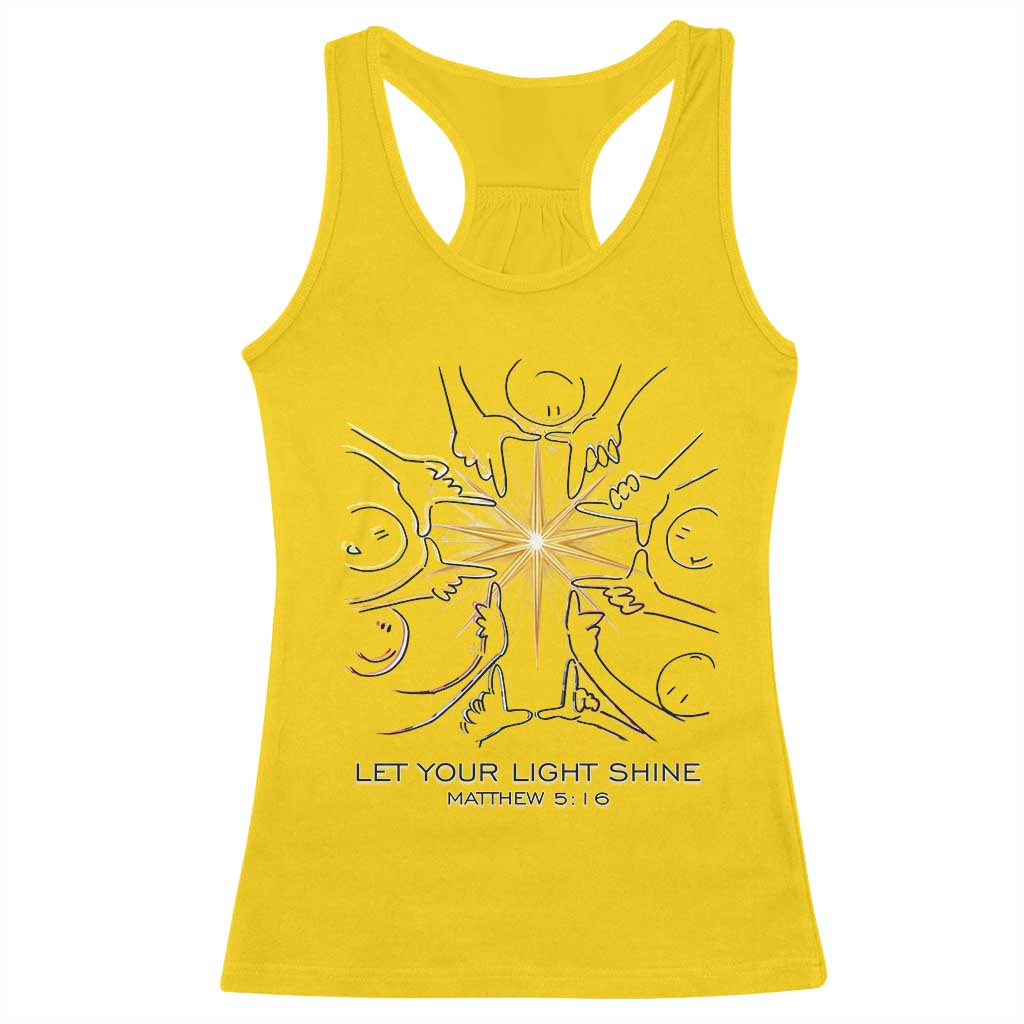 Jesus Christian Racerback Tank Top Let Your Light Shine Matthew 5:16 - Wonder Print Shop