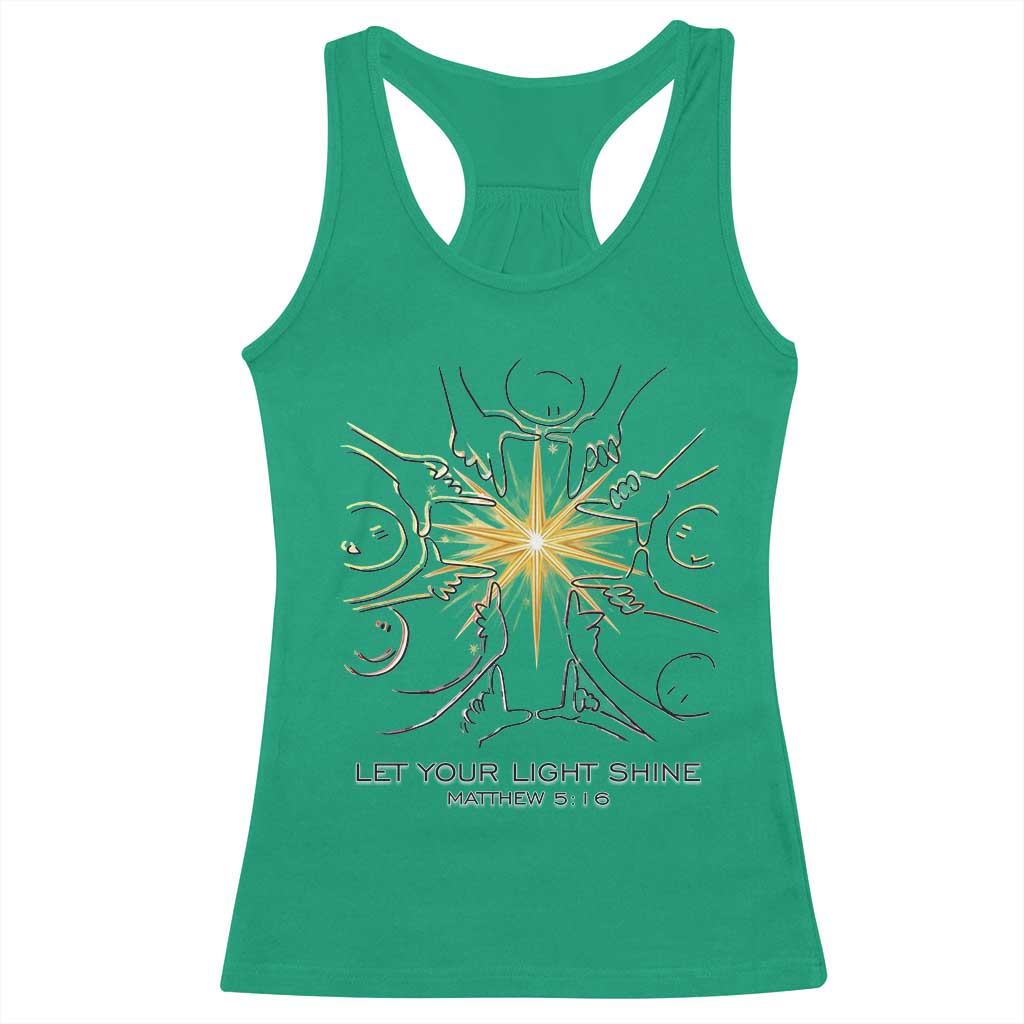 Jesus Christian Racerback Tank Top Let Your Light Shine Matthew 5:16 - Wonder Print Shop