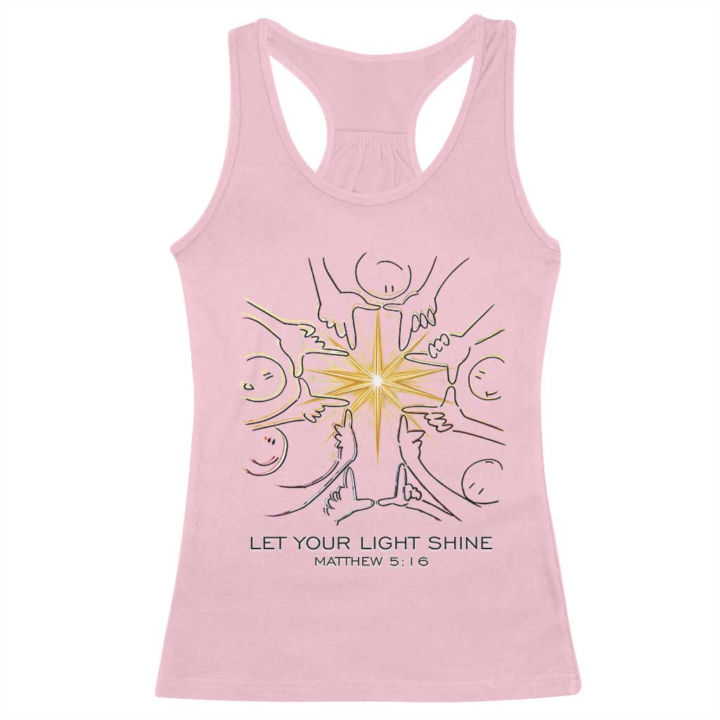 Jesus Christian Racerback Tank Top Let Your Light Shine Matthew 5:16 - Wonder Print Shop