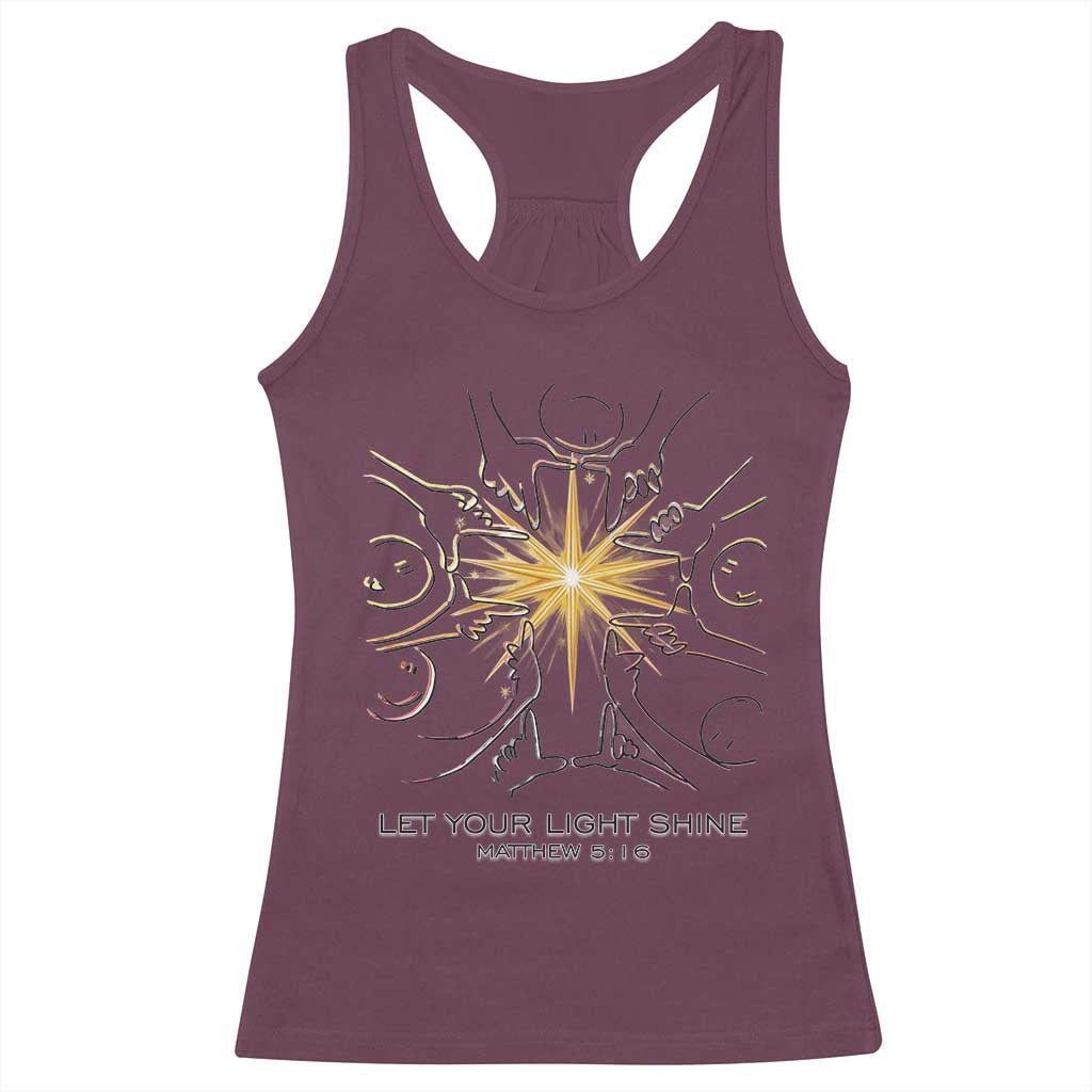 Jesus Christian Racerback Tank Top Let Your Light Shine Matthew 5:16 - Wonder Print Shop